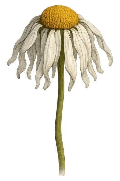 wilted daisy sticker