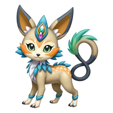 Colorful Exotic Randomly-colored Cartoon Anime Meloetta-WereGarurumon-Trico-Pokémon-Fakémon-fusion-hybrid-creature sticker