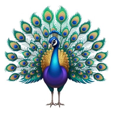 i want a peacock, multiple colors, relatively abstract, bright gradient sticker