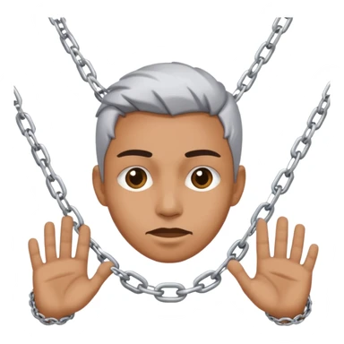 a person breaking free from chains, symbolizing autonomy sticker