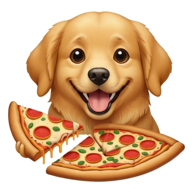 Dog eating pizza  sticker