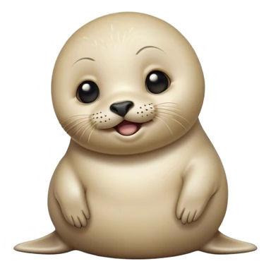 Cinematic Comical Baby Seal Portrait Emoji, Head tilted dramatically with an exaggeratedly surprised expression, featuring a round, plump body with wide, comically expressive eyes and a quirky, puckered face, Simplified yet hilariously expressive features, highly detailed, glowing with a slightly sassy polar glow, high shine, dramatic yet playful, stylized with an air of cheeky arctic mischief, soft glowing outline, capturing the essence of a meme-worthy baby seal that looks ready to give a playful side-eye into viral fame! sticker