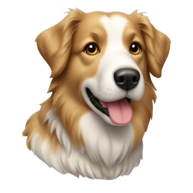 a border collie cross golden retriever dogs face emoji sticker