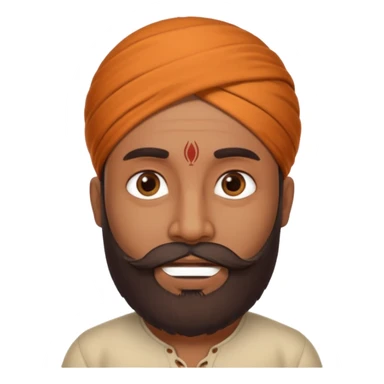 Slim Indian guy with beard belly sticker