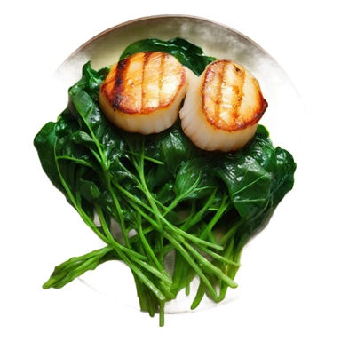 Seared Scallops with Wilted Spinach Recipe sticker