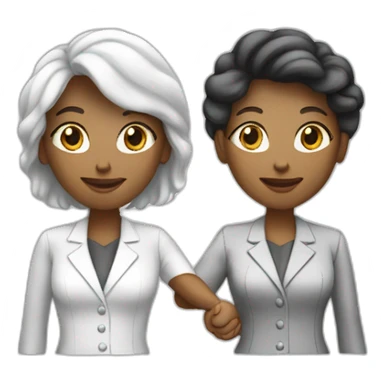 two white business women with different hair colors shaking hands sticker