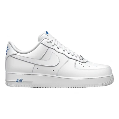 White Nike Air Force 1 sneaker with clean design and Nike swoosh sticker