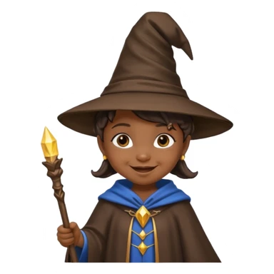 black baby girl wizard with staff sticker