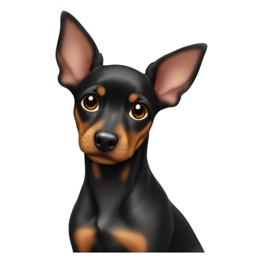 black brindle tan pinscher big ears christmas sticker