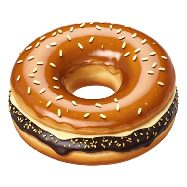 plain donut with sesame seeds sticker