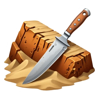 Knife buried in sand sticker