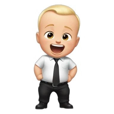 the boss baby is laughing really loud sticker