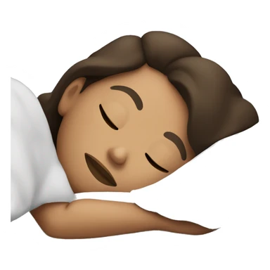 Brunette Caucasian woman sleeping in bed sticker