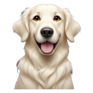 White golden retriever with heart eyes sticker