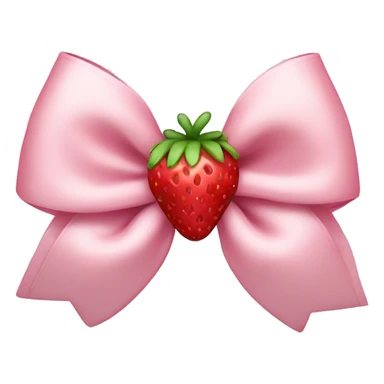 pale pink bow with strawberry in the middle sticker