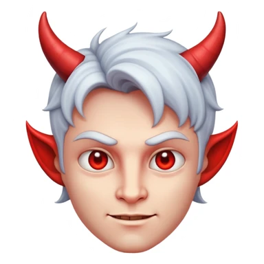 Innocent face with devil horns sticker