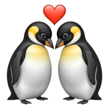 2 emperor penguins facing each other making a heart but no heart emoji sticker