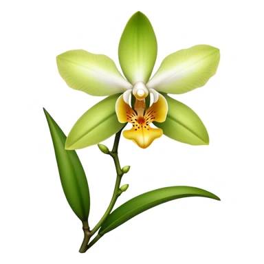 single Dendrobium Orchid flower, stem sticker