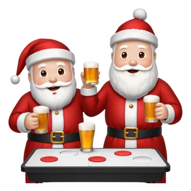 Santa and snowman playing beer pong sticker
