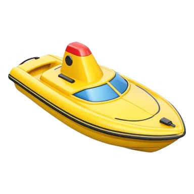 yellow plastic toy boat sticker