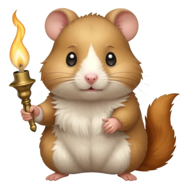 hamster holding oil lamp lighter sticker