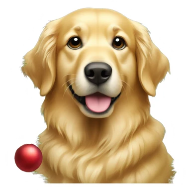 christmas golden retriever with christmas tree  sticker