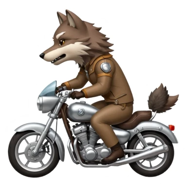 Wolf ride on motorcycle sticker