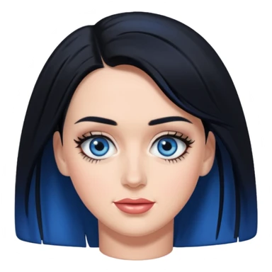 Katy Perry with blue eyes, black hair sticker