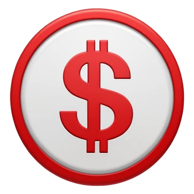 no money sign, red circle with line over dollar sign, no text sticker