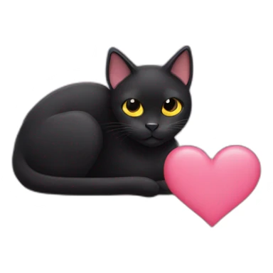Black cat with hearts in eyes sticker