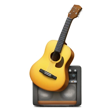Aesthetically Pleasing Guitar listening to a stereo system sticker