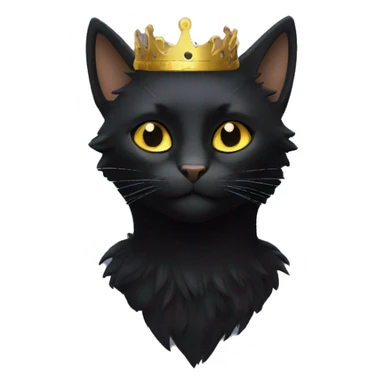 Chat noir avec une couronne sur la tête  sticker