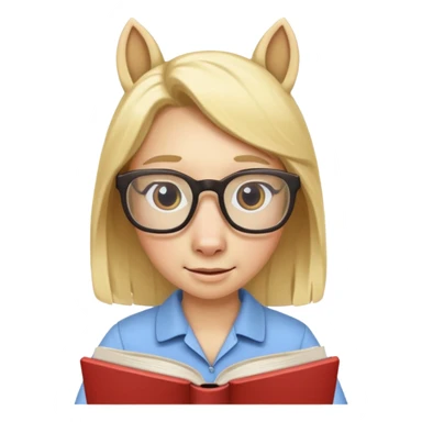 blondie horse read book with glasses sticker