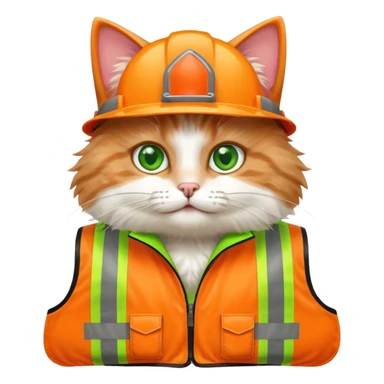 cat in hi-vis vest sticker