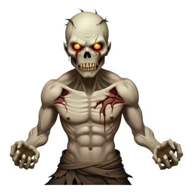 Cinematic Realistic WoW undead civilian Portrait, captured in a fierce, battle-ready stance, muscles taut beneath his tattered, earth-toned attire. His decayed, pallid skin and glowing eyes are rendered with intense lifelike detail and dynamic lighting, high shine, embodying the raw, relentless fury of an undead civilian in the heat of combat. sticker