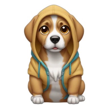 Dog wearing a cute hoodie  sticker
