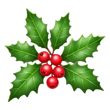 Individual small Christmas holly sticker