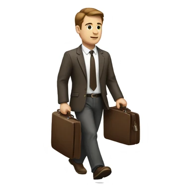 White man brown hair walking with briefcase facing right sticker