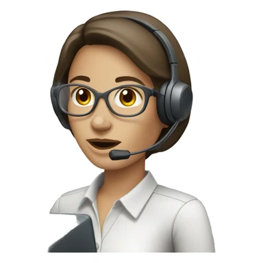 Pale brunette Call center lady  sticker