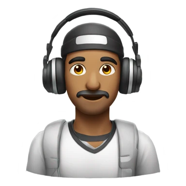 Indian man wearing a gamer headset sticker