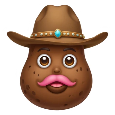 Poop wearing cowboy hat sticker