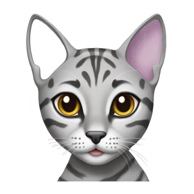 Grey bengal girl cat with lilac colar sticker
