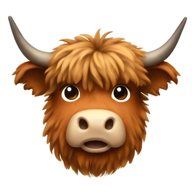 Fluffy highland cow iOS 18 style sticker