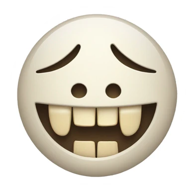 smiling emoji with bone in mouth sticker
