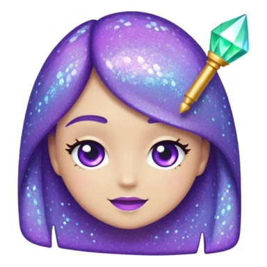 Glitter Purple and Cian plus sticker