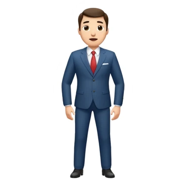 Excited pursed lip full body man emoji with an enormous waist twice the size of the rest of their body sticker