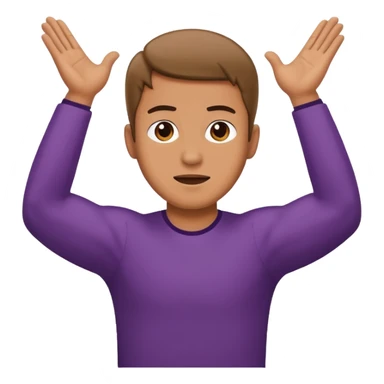 man backing down from argument with arms up sticker