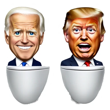 skibidi toilet joe biden vs donald trump sticker
