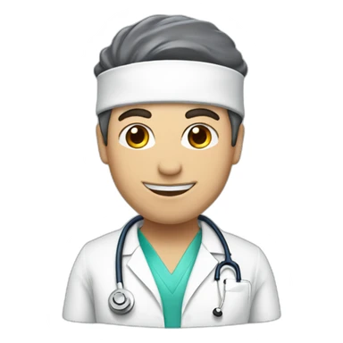doctor in a scrub hat with the inscription MD.OSHER sticker