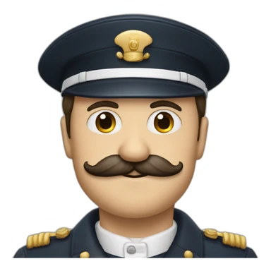 Une personne avec une grosse moustache et un kepi levant la main sticker